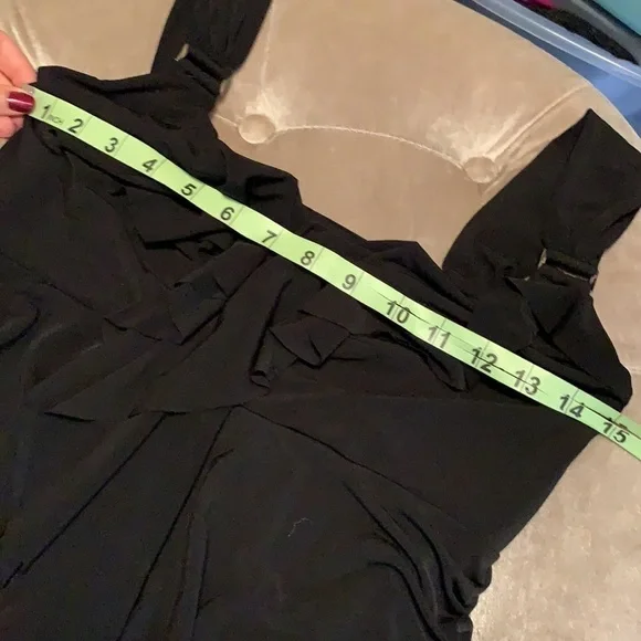 Cache black cascading ruffle dressy tank top - Picture 8 of 10